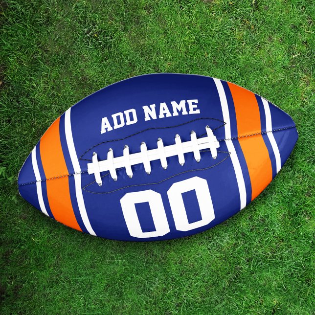 Team Colors Blue and Orange Personalized Football (Creator Uploaded)