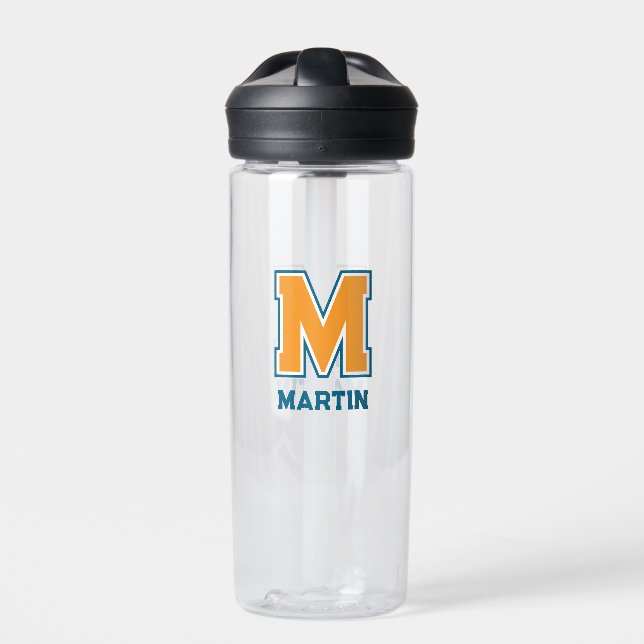 Team Colors Monogram Varsity Water Bottle (Front)