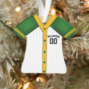 Team Colors Personalized Baseball Jersey Ornament