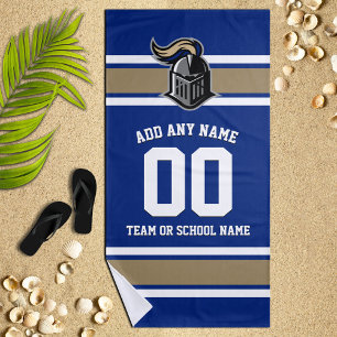 Team Colours and Mascot Personalized Beach Towel