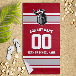 Team Colours and Mascot Personalized Beach Towel