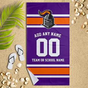 Team Colours and Mascot Personalized Beach Towel