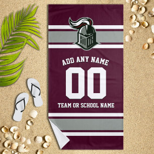 Team Colours and Mascot Personalized Beach Towel