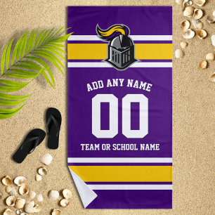 Team Colours and Mascot Personalized Beach Towel
