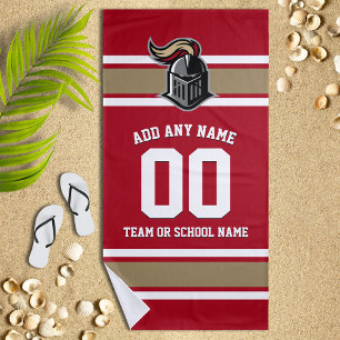 Team Colours and Mascot Personalized Beach Towel