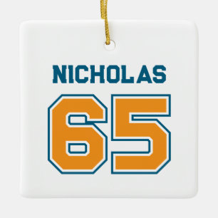 Team Colours Jersey Number Ceramic Ornament