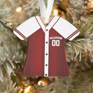 Team Colours Personalized Baseball Jersey Ornament