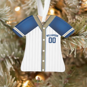 Team Colours Personalized Baseball Jersey Ornament