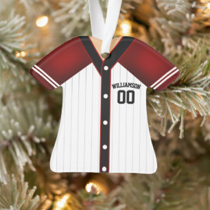 Team Colours Personalized Baseball Jersey Ornament