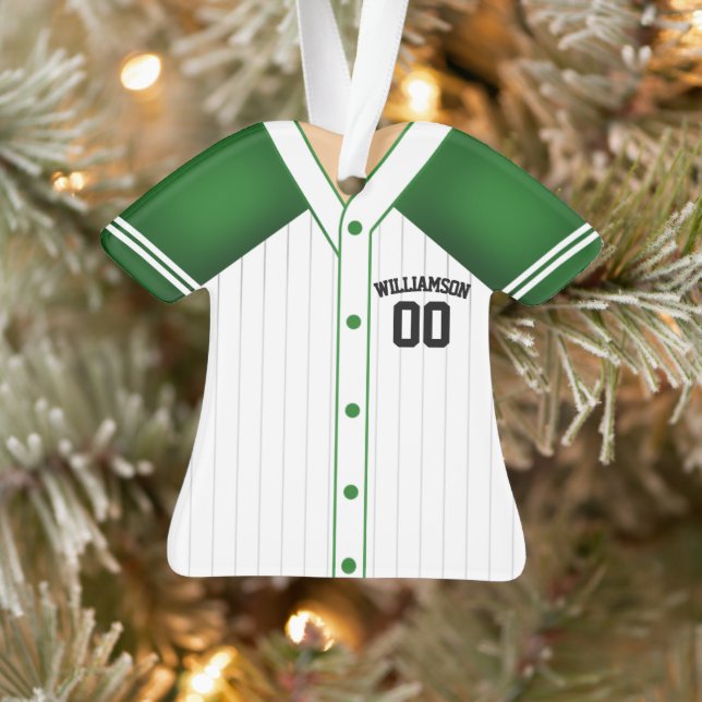 Team Colours Personalized Baseball Jersey Ornament (Tree)