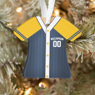 Team Colours Personalized Baseball Jersey Ornament