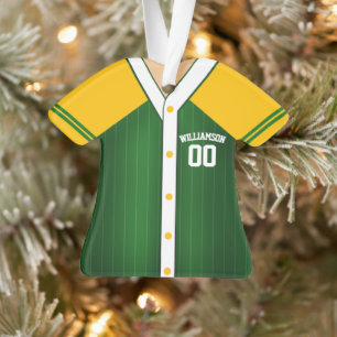 Team Colours Personalized Baseball Jersey Ornament