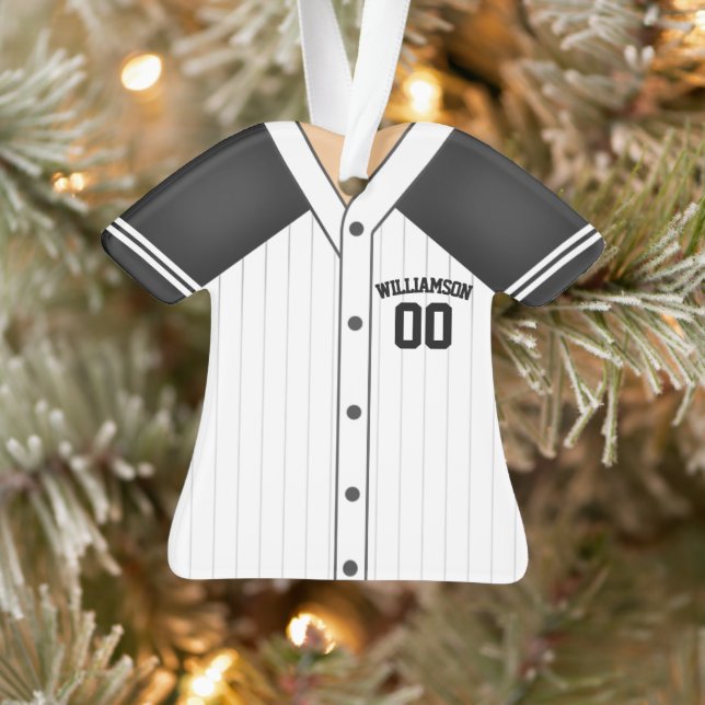 Team Colours Personalized Baseball Jersey Ornament (Tree)
