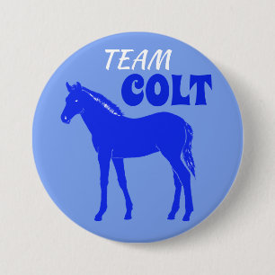 "Team Colt" Blue Gender Reveal 3 Inch Round Button