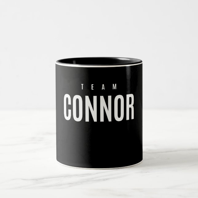 Team Connor Personalized Name Two-Tone Coffee Mug (Center)