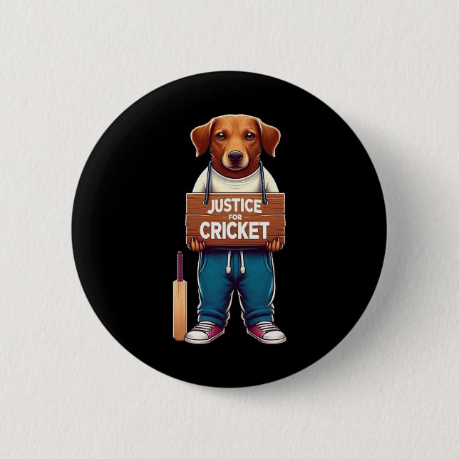 Team Cricket  2 Inch Round Button (Front)