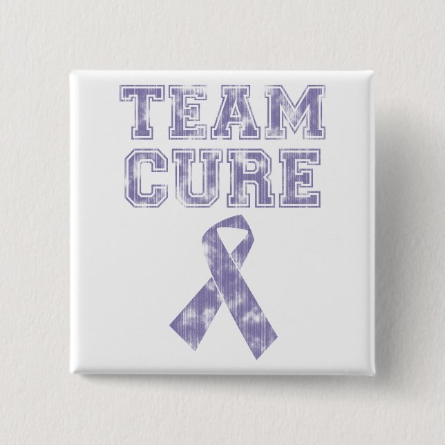 Team Cure (Periwinkle) 2 Inch Square Button (Front)