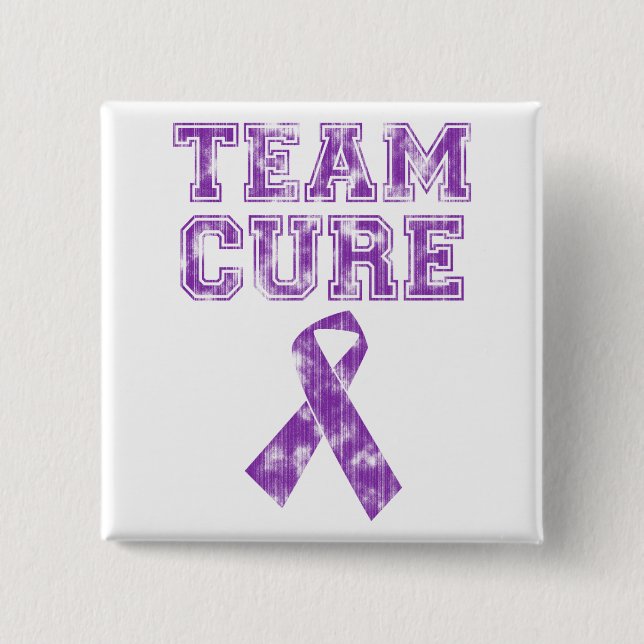 Team Cure (Purple) 2 Inch Square Button (Front)
