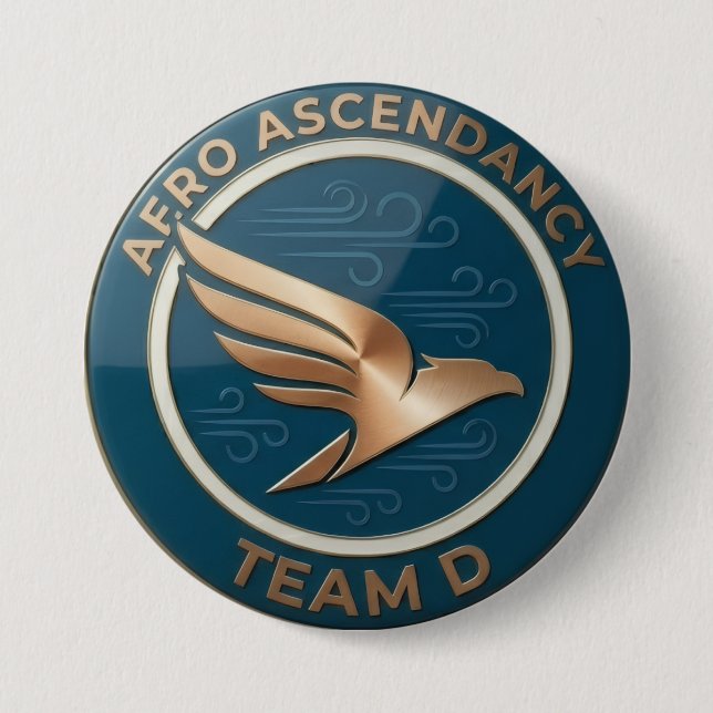 Team D – AF.RO Ascendancy Emblem | Elite Rising 3 Inch Round Button (Front)