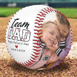 Team Dad Custom Photo Baseball<br><div class="desc">Score big this Father's Day with a custom baseball gift that celebrates 'Team Dad'! Our meticulously crafted keepsake includes a personalized message, a heartfelt red heart, and the names of his biggest fans - his kids. Plus, add two family photos for a home run of a gift that will touch...</div>