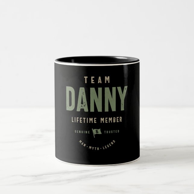Team Danny Lifetime Member Personalized Name  Two-Tone Coffee Mug (Center)