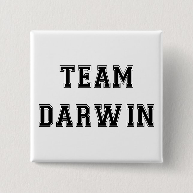 Team Darwin (B&W) 2 Inch Square Button (Front)