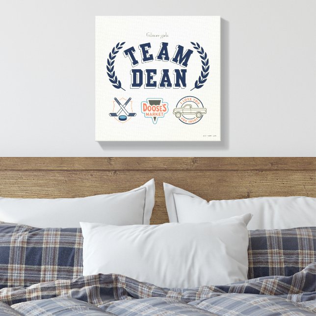 Team Dean Gilmore Girls Design Canvas Print (Insitu(Bedroom))