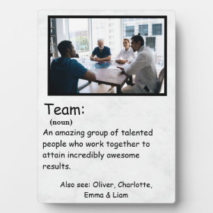 Team Definition & Custom Photo Teamwork Team Work Plaque