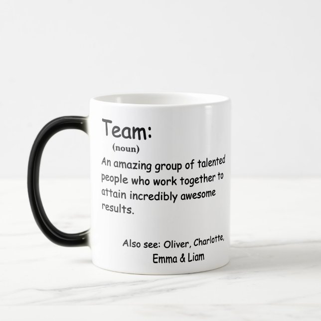 Team Definition employee appreciation Custom Magic Mug (Left)