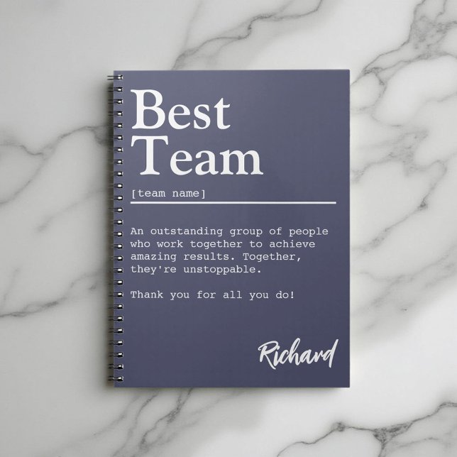 Team Definition Personalized Employee Appreciation Notebook (Creator Uploaded)