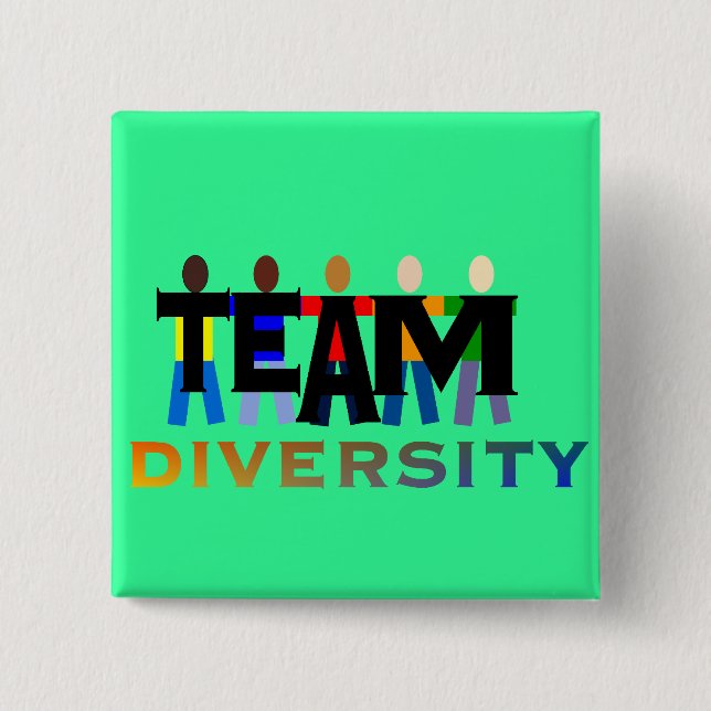Team Diversity 2 Inch Square Button (Front)