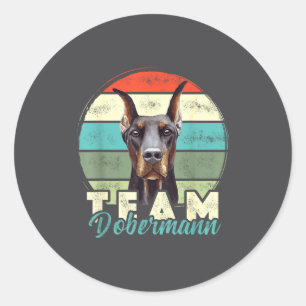 Team Doberman Dog Outfit Retro Vintage Doberman Do Classic Round Sticker