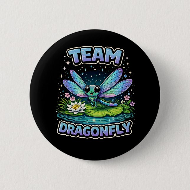 Team Dragonfly 2 Inch Round Button (Front)