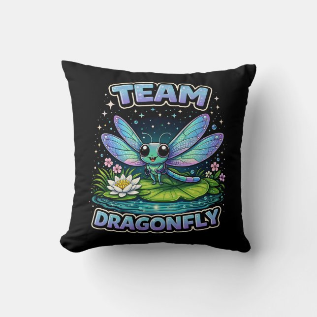 Team Dragonfly Throw Pillow (Front)