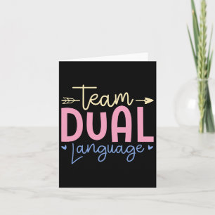 Team Dual Language Funny School Card