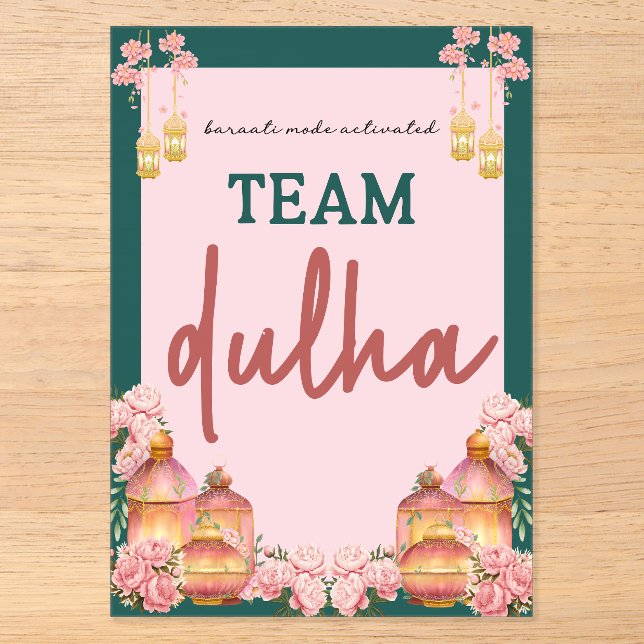team dulha acrylic invitations (Front)