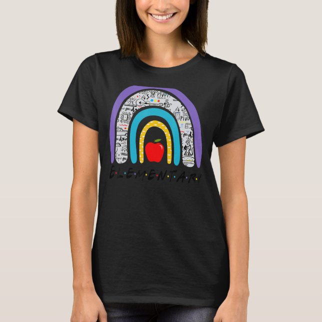 Team Elementary Squad Back To School Rainbow Kids  T-Shirt (Front)