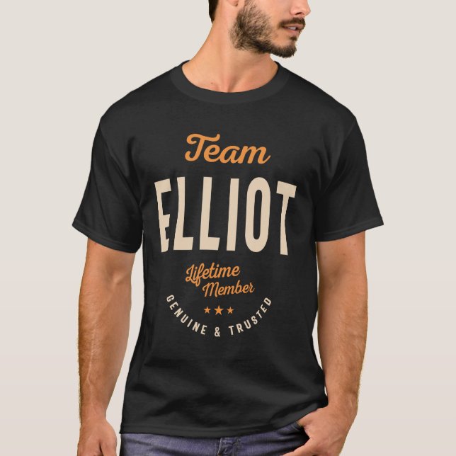 Team Elliot Lifetime Member - Name Elliot T-Shirt (Front)