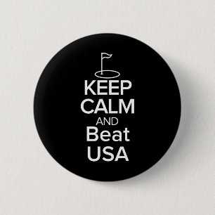 Team Europe Keep Calm And Beat Usa Golf Cup 2 Inch Round Button