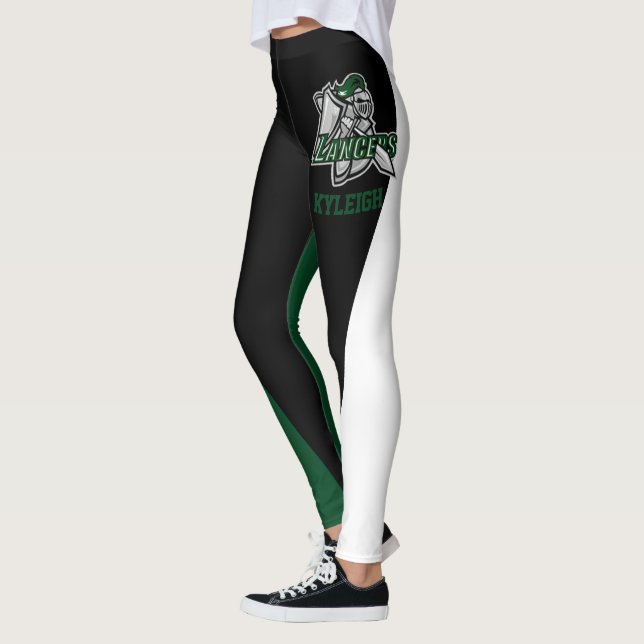 Team & Fan Green/Black/White Mascot Leggings (Left)