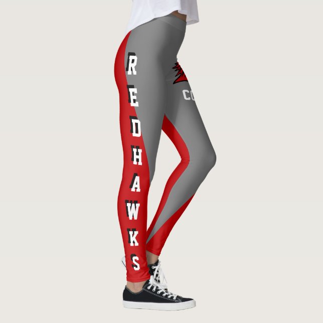 Team & Fan Red and Grey Redhawk Mascot Leggings (Right)