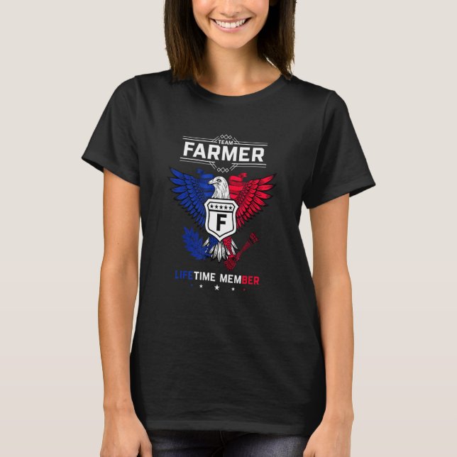 Team Farmer Lifetime Member Agriculture Tractor Fa T-Shirt (Front)