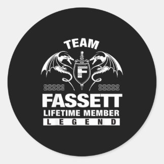 Team Fassett Lifetime Member Gift Classic Round Sticker