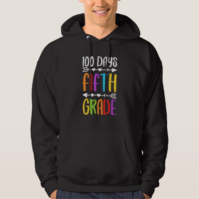 Team Fifth Grade 5th Grade 100 Days Of School Back Hoodie (Front)