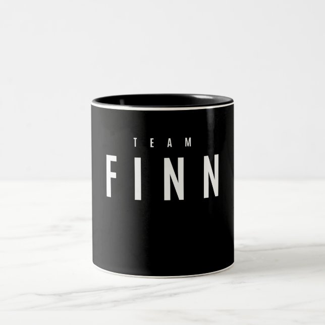 Team Finn Personalized Name  Two-Tone Coffee Mug (Center)