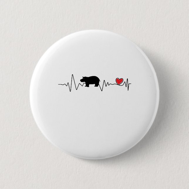 Team Fiona Baby Hippo  Love Hippopotamus 2 Inch Round Button (Front)