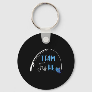 Team Fish He Shirt Fishing Gender Reveal Party Ann Keychain