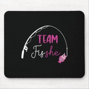 Team Fish She Shirt Fishing Gender Reveal Party An Mouse Pad