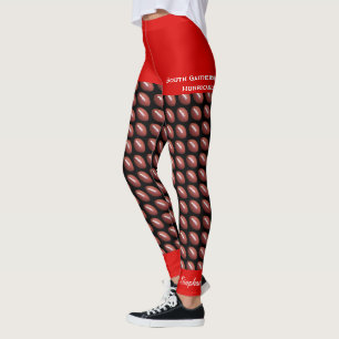 Team Football Leggings with Fake Red Shorts