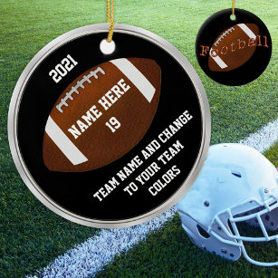 Team Football Ornaments Your TEXT and COLORS